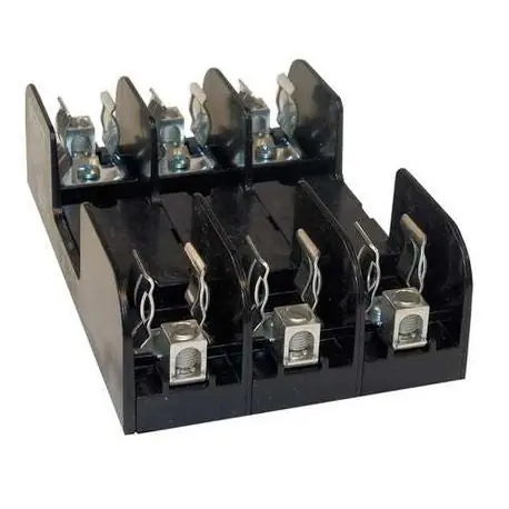 Mersen 60603J Fuse Block 600VAC 600VDC Class J 60A 3-Pole Box Screw Connection Glass Filled Polycarbonate