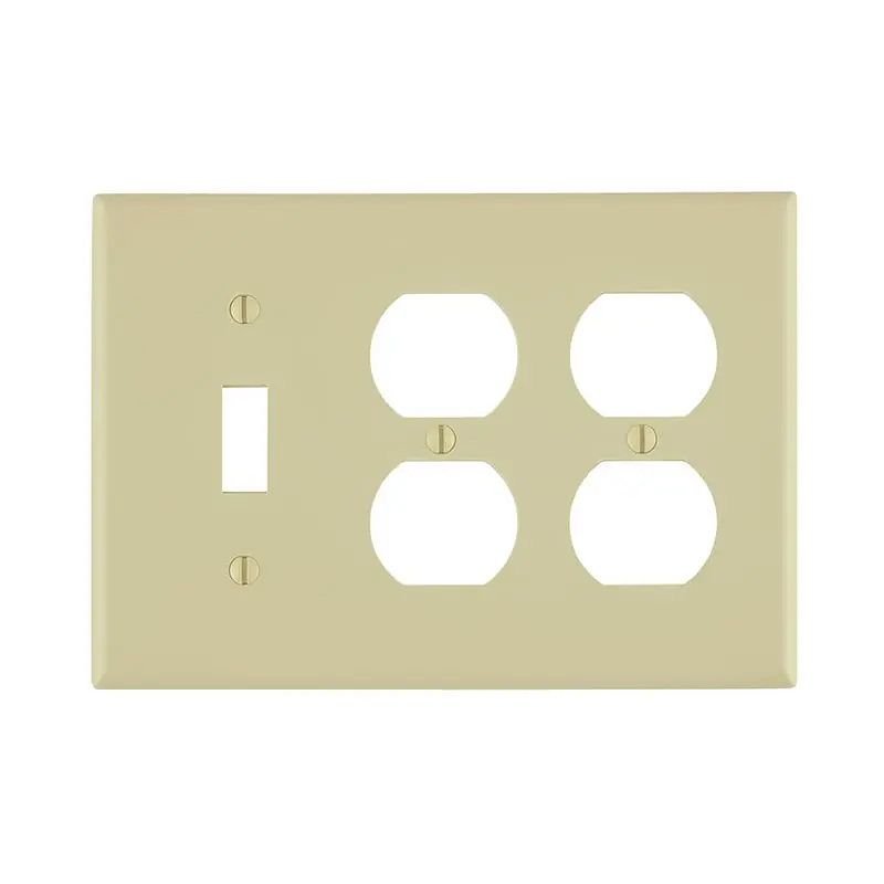 LEVITON 80747-I Combination Wall Plate 3 Gang 1-Toggle 2-Duplex