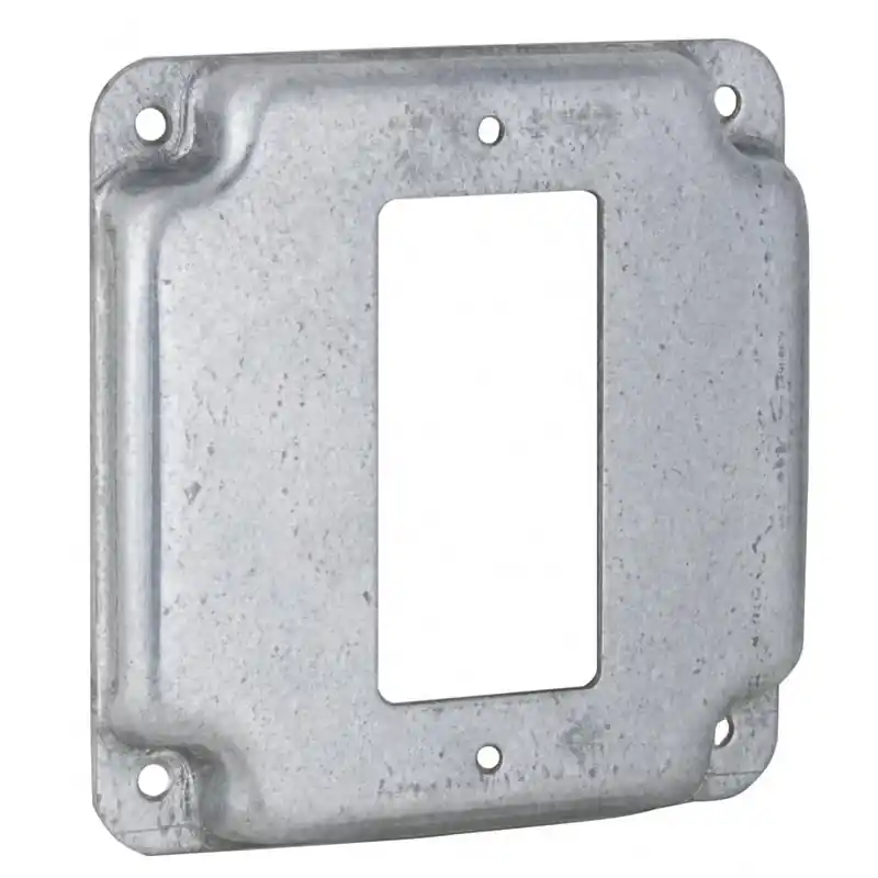 Multiple 808C 4 Square, 1 GFCI Raised Cover