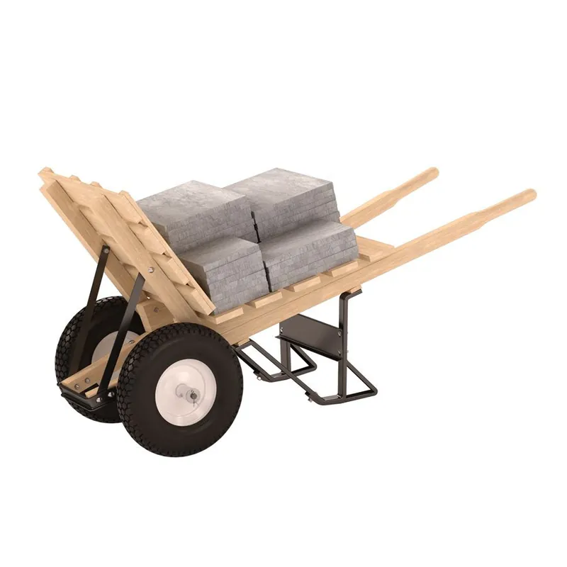 Bon Pro Plus 11-660 Brick & Tile Barrow - Double Knobby Tire Wood Handle