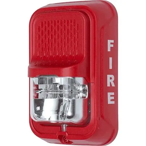 System Sensor SGRL L-Series Indoor Selectable Output Strobe 2-Wire Wall Mount FIRE Marking Red