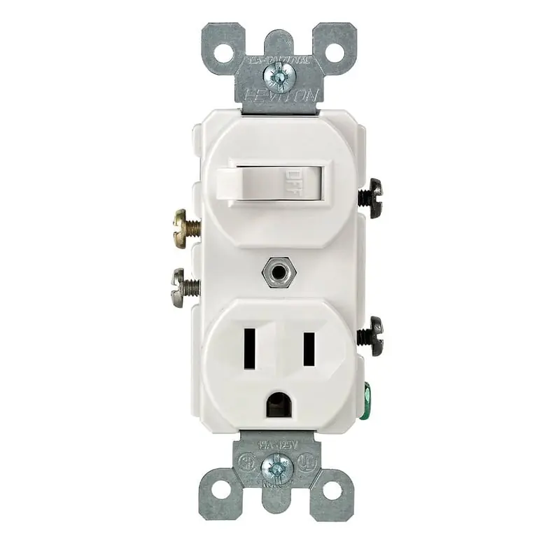 Leviton 5225-W 15 Amp 120 Volt Single Pole Switch/Receptacle White