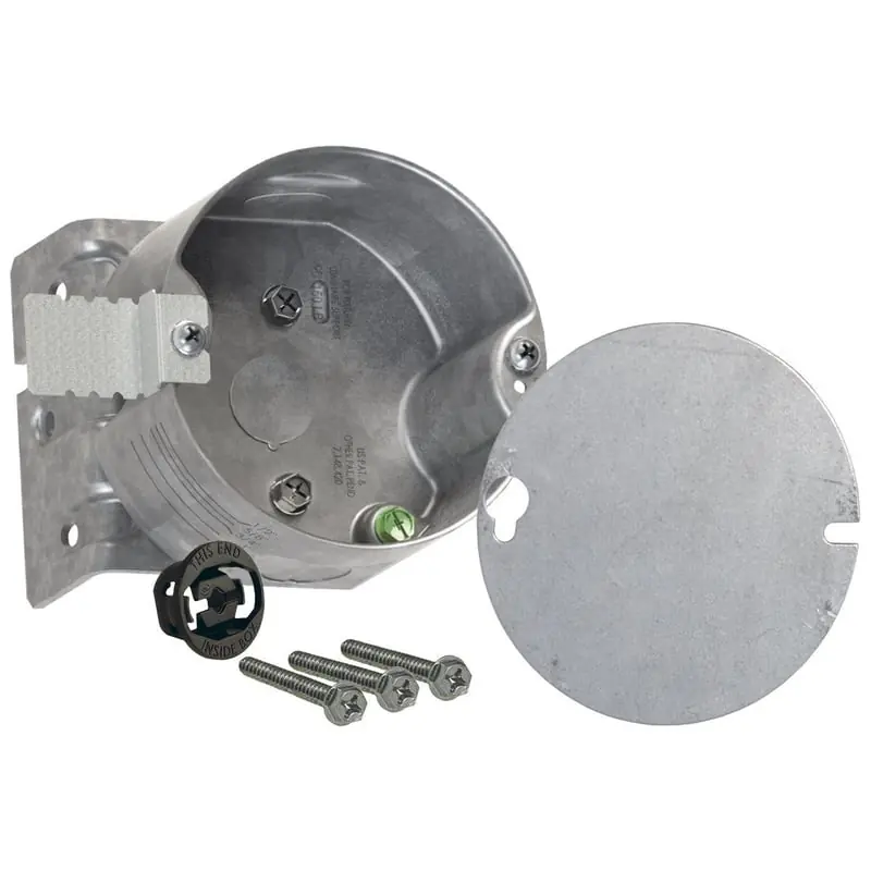 Multiple 294 4IN Round Ceiling Box, 2-1/8IN Deep, 1/2IN KO, New and Old Work