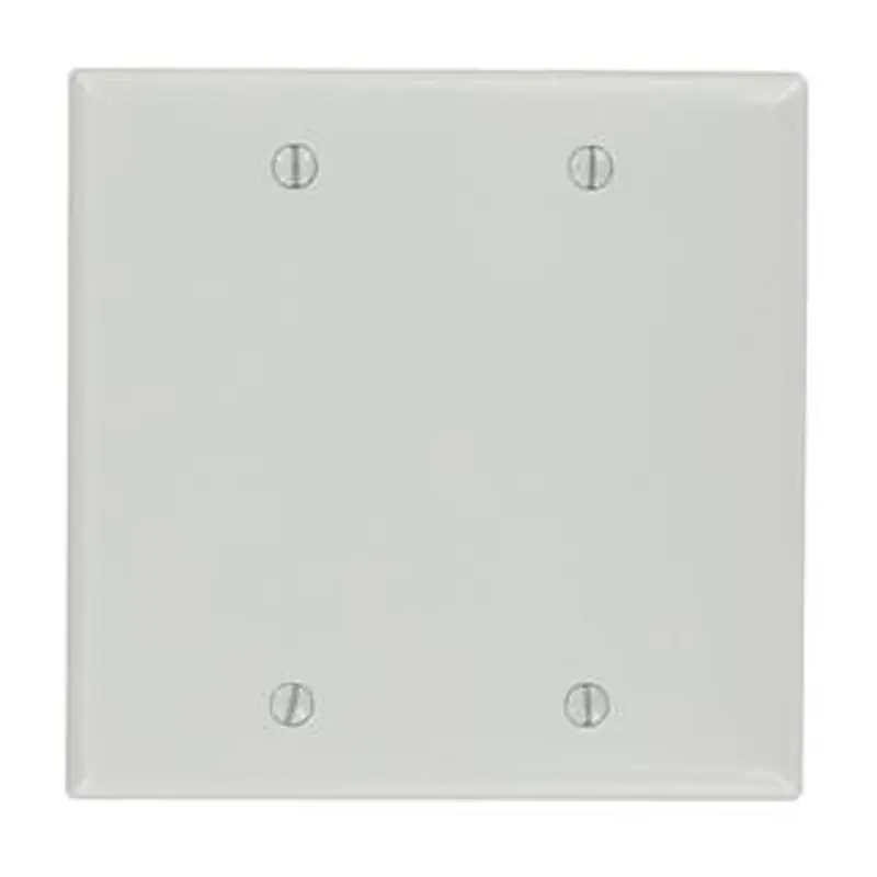 Leviton 87025 2 Gang No Device Blank Wall Plate Standard Size Thermoset Box Mount Gray