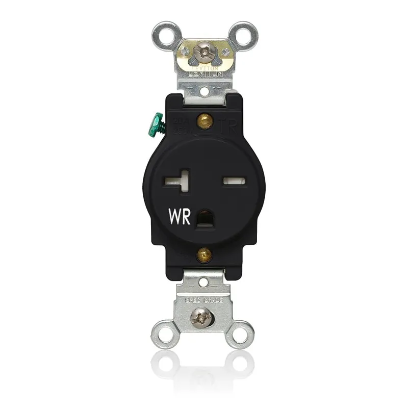 Leviton W5461-T0E Single Receptacle Outlet 20 Amp 250 Volt Black