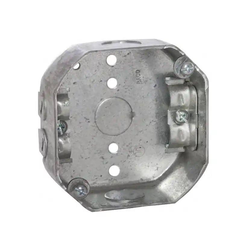 Multiple 146 4IN Octagon Box 1 1/2IN Deep, 1/2IN KO, NMSC Clamps