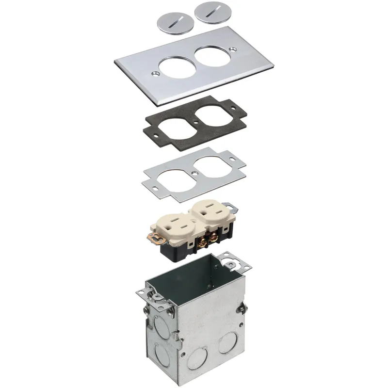 Arlington FLB5321NL Floor Box Kit with Steel Box and Metallic Cover 1 Gang Replacement MPN