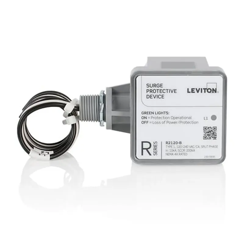 Leviton R2120-B Surge Protection Device, Split Phase, 120/240 Volt, R Series Type 1 Surge Panel