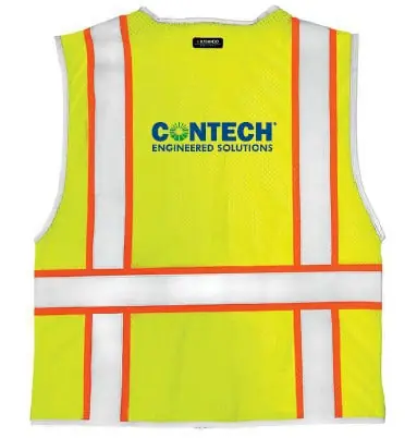 Kishigo 1510XL Class 2 Premium Brilliant Series Heavy Duty Vest with Content C-1464 Logo, Lime, X-Large