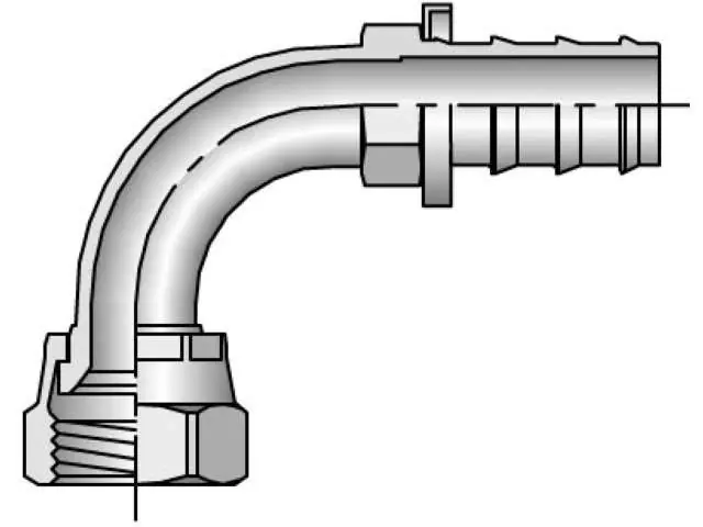 Parker 33982-4-4 82 Series 33982 Push-Lok Barbed Female JIC 37° Swivel 90° Elbow Short Drop