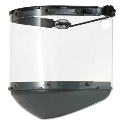Honeywell FM70DCCL Dual Crown High Performance Faceshield, Cap Peak Mount Bracket with 4750CL Clear Window & Chin Guard, Dielectric Plastic