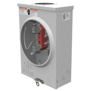 Milbank U7487-RL-KK-BL Meter Socket Ringless 125A 600V 1-Phase 4-Jaw OH/UG Small Hub Opening Horn Bypass Surface-Mount NEMA 3R