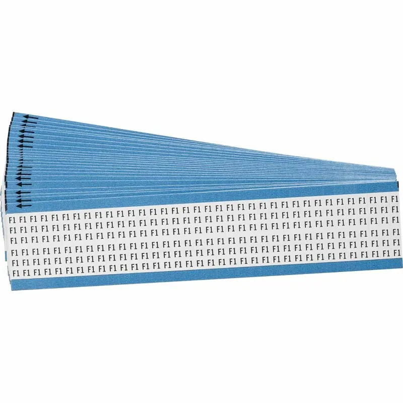 Brady WM-F1-PK WM Series Solid Letter/Number Wire Marker Card, 1/4 in W, Black on White, B-500 Repositionable Vinyl Coated Fabric, 36 Markers per Card