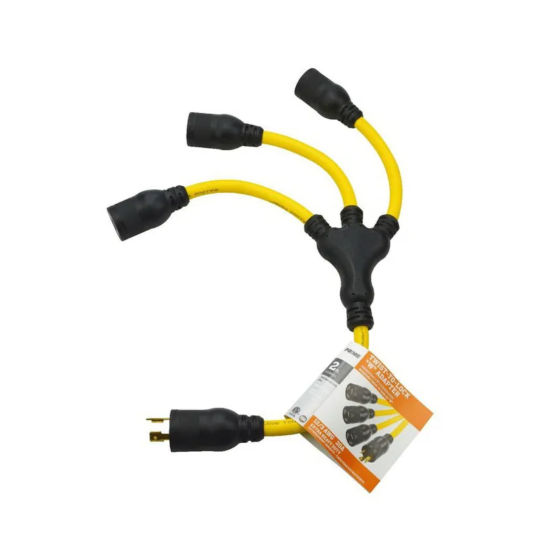 Prime AD160802L 12/3 2' T/L W 1 Male 3 Female Adapter
