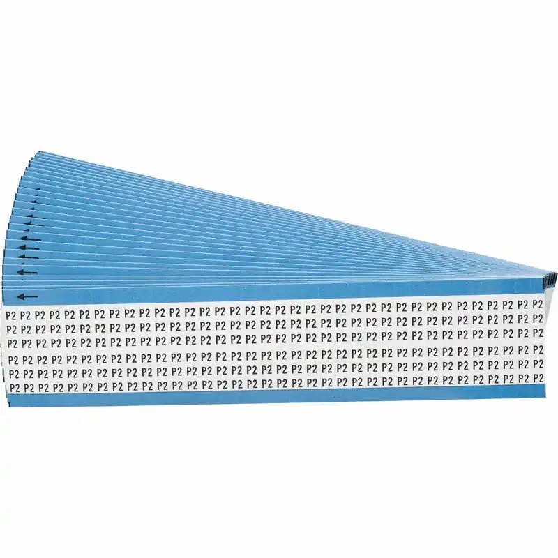 Brady WM-P2-PK WM Series Die-Cut Pre-Printed Solid Letter/Number Wire Marker Card 1/4 in W B-500 Repositionable Vinyl Coated Fabric 36 Markers per Card