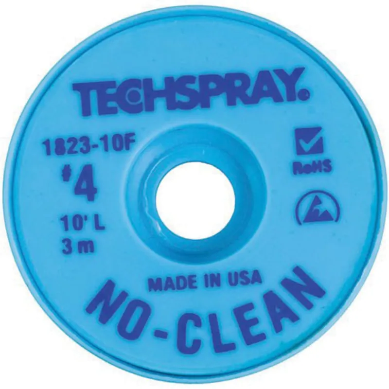 Techspray 1823-10F No-Clean ESD Desoldering Braid, 0.098 x 10', 25/Case