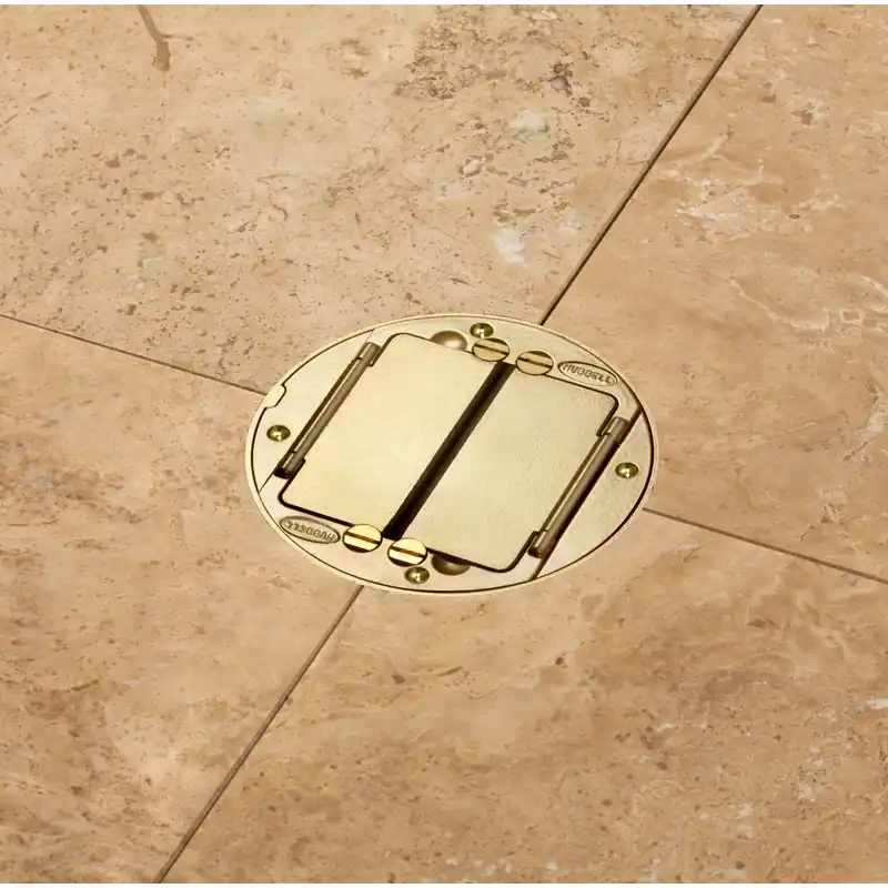 Hubbell Wiring Device-Kellems S1TFCBRS SystemOne Brass Finish Universal Cover for Tile Assembly
