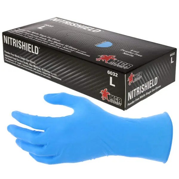 MCR Safety 6032L Food Service Gloves Powder Free Nitrile 12 L 50/bx