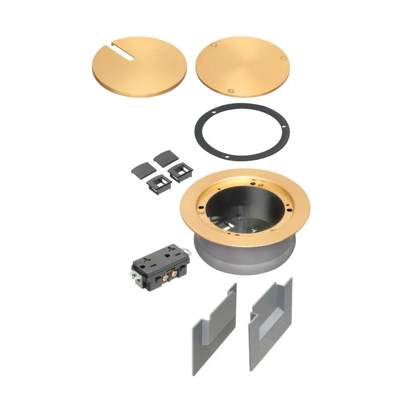 Arlington FLBC5540MB Two Low Voltage Openings Ultra-thin Stamped Steel Brass Plated Flange Cover