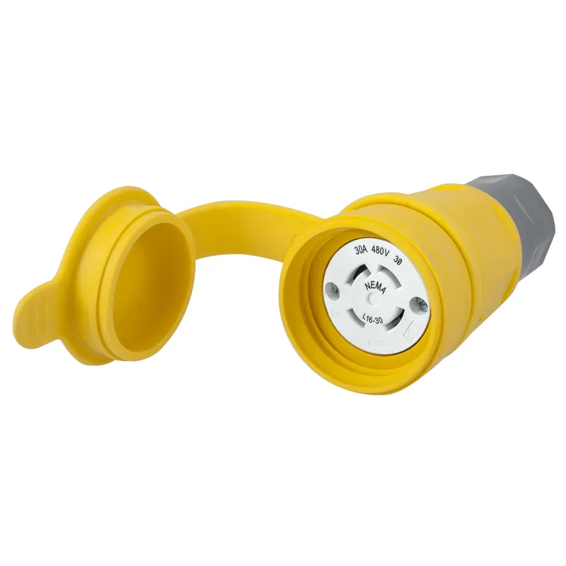 Hubbell Wiring Device-Kellems HBL29W76 HWD 30 Amp 480 Volt 3-Pole 4-Wire NEMA L16-30R Yellow Locking Connector