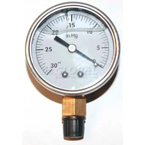 Mitco P126LM Pump Test Gauge 0-30 HG Vacuum Liquid Filled 2 Face