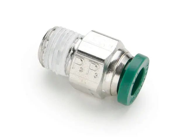 Parker W68PLP Prestolok Metal Male Connector - Inch Push-to-Connect Fitting