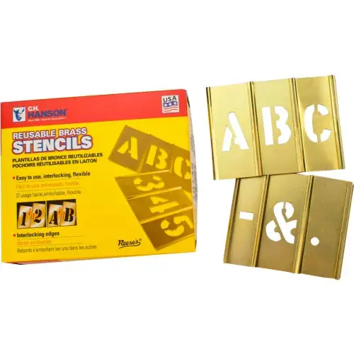 C.H. Hanson 10034 4 Brass Interlocking Stencil Letters 33 Piece Set Replacement MPN 10034