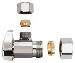 BrassCraft G2CR19XC 1/4 Turn Angle Stop, 1/2 x 3/8 Compression x Compression