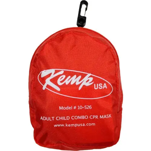 Kemp USA 10-526 CPR Mask Adult & Child Combo w/ Gloves & Wipe in Soft Case Pouch