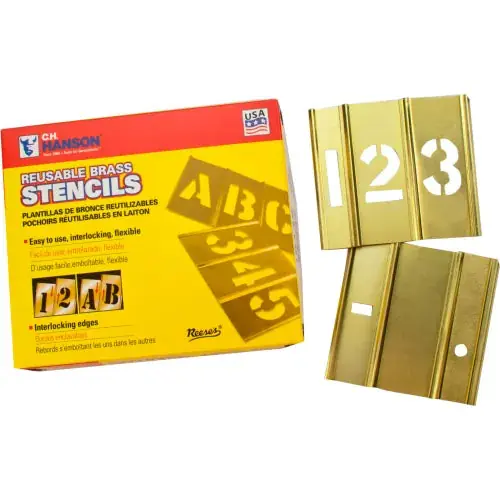 C.H. Hanson 10011 Interlocking Stencil Numbers 2 in 15 Piece Set