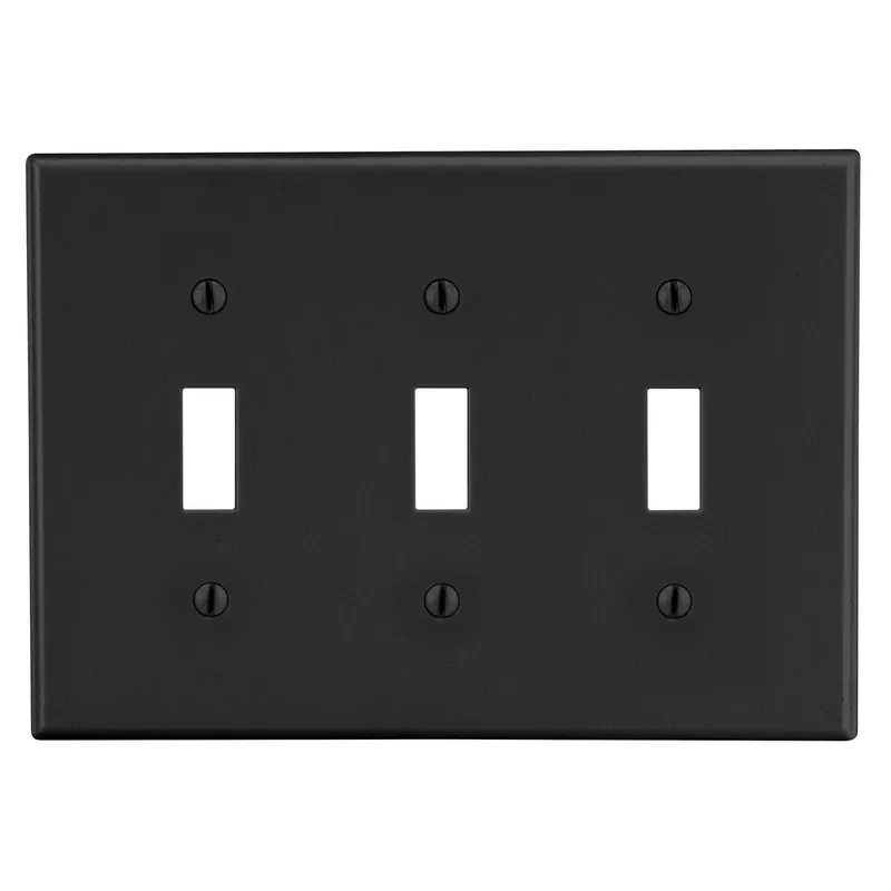 Hubbell Wiring Device-Kellems P3BK HWDK P3BK Wallplate, 3-G, 3) Tog, B Replacement MPN