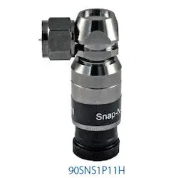 Belden 90SNS1P11H Connector, Snap-N-Seal Universal F Male, Right Angle, 7/16 Hex Head