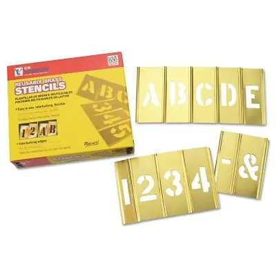 C.H. Hanson 10071 Brass Stencil Kit - 2 in Character Size - 45 Pieces