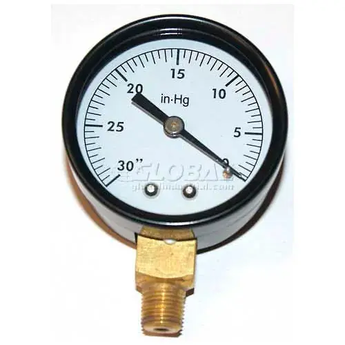 Mitco P126M Pump Test Gauge, 0-30 Hg Vacuum, 2 Face
