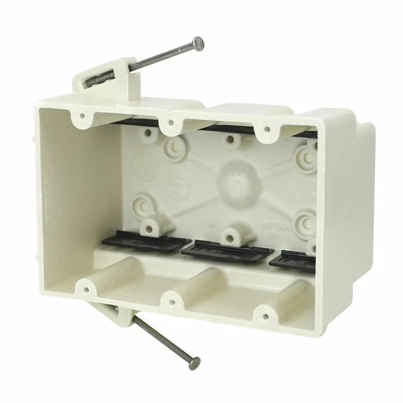 Allied Moulded Products 3300-NK 3-Gang Switch/Receptacle Outlet Box 5-11/16 Inch x 3 Inch x 3-3/4 Inch
