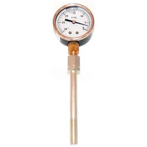 Mitco P127-25M Vac-Bolt Test Gauge 0-30 HG Vacuum Liquid Filled