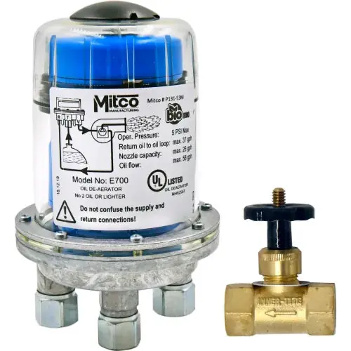 Mitco P131-53M Smart-Flo Oil De-Aerator, 1/4NPT, 2 Floats, UL Listed and B100 Compatible