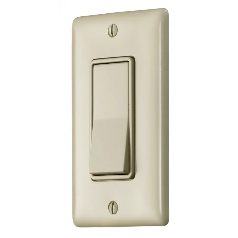 Hubbell RSD115I 15A Single Pole Decorator Rocker Switch, 120-277V - Ivory