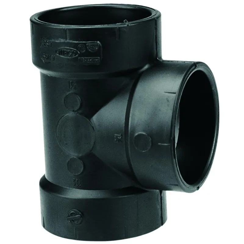 NIBCO I138300 DWV Vent Tee, 2 in Nominal, Hub End Style, ABS