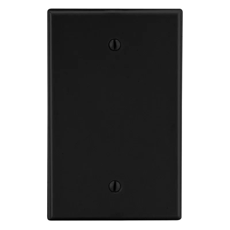 Hubbell P13BK Box Mount Blank Wall Plate Black