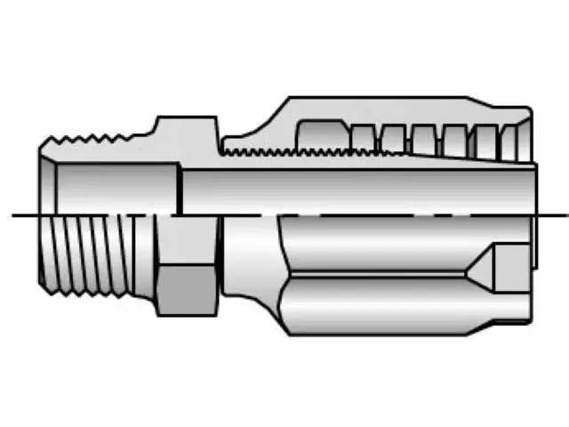 Parker 20130-12-12 30 Series 20130 Field Attachable Shell & Nipple Male NPTF Pipe - Rigid - Straight