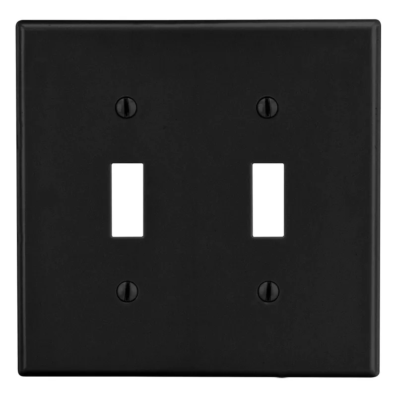 Hubbell Wiring Device P2BK HWDK Wallplate, 2-G, 2) Tog, B