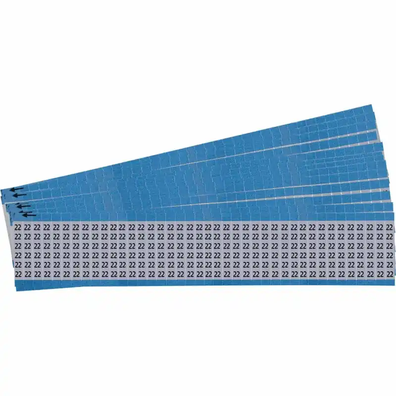 Brady AF-22-PK AF Series Die-Cut Pre-Printed Solid Number Wire Marker Card, 1/4 in W, Black on Silver, B-184 Dead Soft Aluminum Foil, 36 Markers per Card