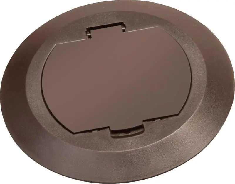 Arlington FLBC4520BR Round Floor Box Cover, Flip Lid, Brown