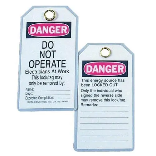 Ideal Industries 44-832 Heavy-Duty Lockout Tags Do Not Operate 5 Card