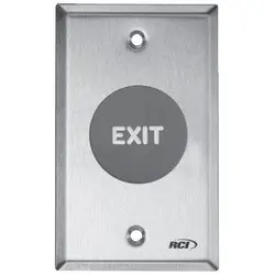 Rutherford Controls 908-RE-MOX32D Pushbutton, Mushroom, Momentary, SPST, NO-NC, EXIT, 10 Ampere at 24 Volt DC, 2-3/4 Width x 4-1/2 Height