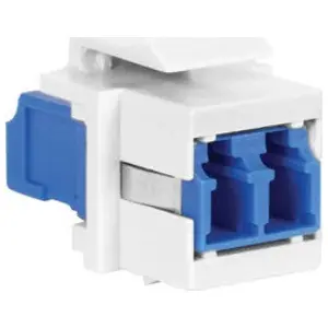 Hubbell Premise Wiring SFFLCSORW Fiber Optic Connector Ceramic Orange LC Duplex Zircon Sleeves White Adapter Housing