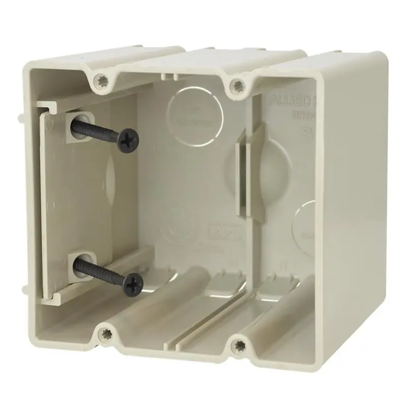 Allied Moulded Products SB-2 2 Gang Adjustable Electrical Box, New/Old Work