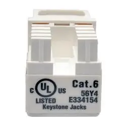 Tripp Lite N238-001-WH Cat6/Cat5e 110 Style Punch Down Keystone Jack - White TAA