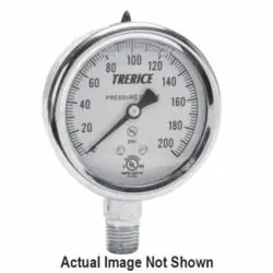 Trerice D82LFB2502LA400 D80 Industrial Pressure Gauge 0 to 400 psi 1/4 in MNPT